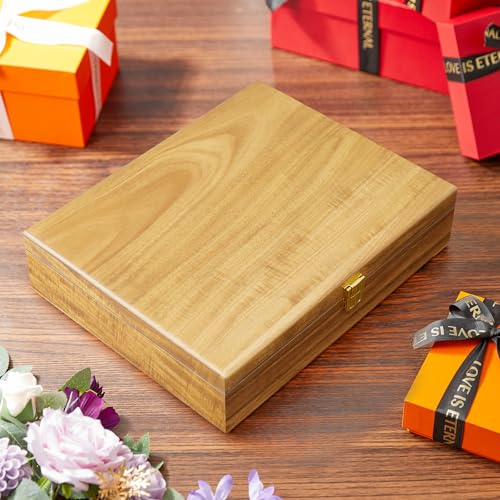 BWODYAY Acacia Wood Keepsake Box, Large Decorative Box, Memories Box with Lids, Wedding Keepsake Box, Jewelry Box, Prayer ...
