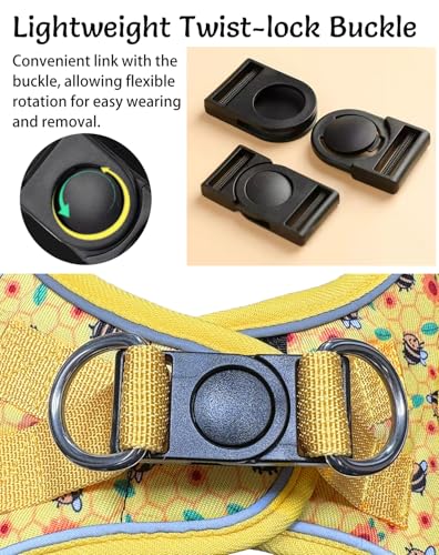 Mihqy Step in Dog Harness and Leash Set, Reflective Adjustable No Pull Dog Harness for Extra-Small/Small Dogs Puppy and Ca...