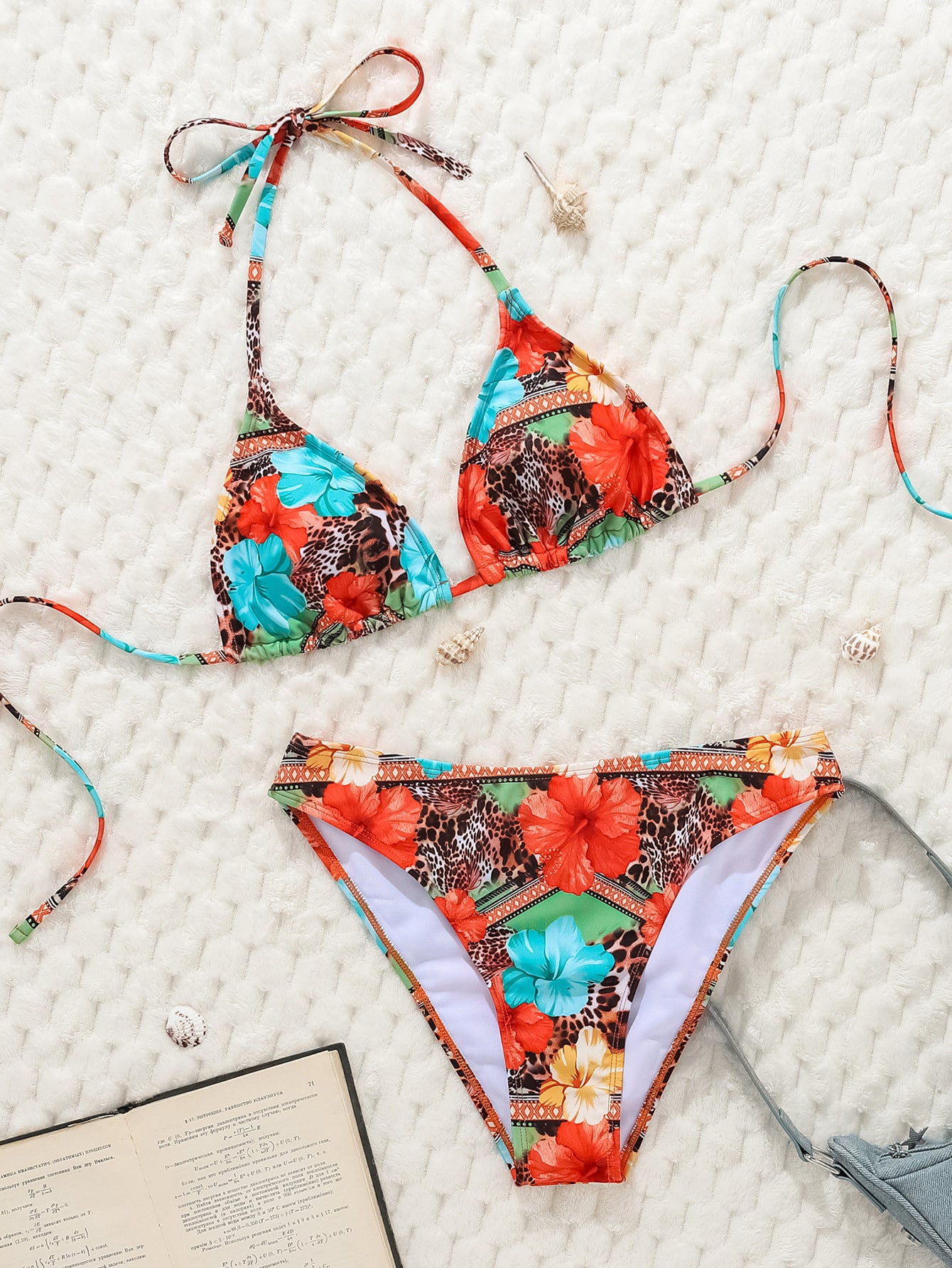 New Stylish And Sexy Lace-up Leopard-print Two-piece Bikini