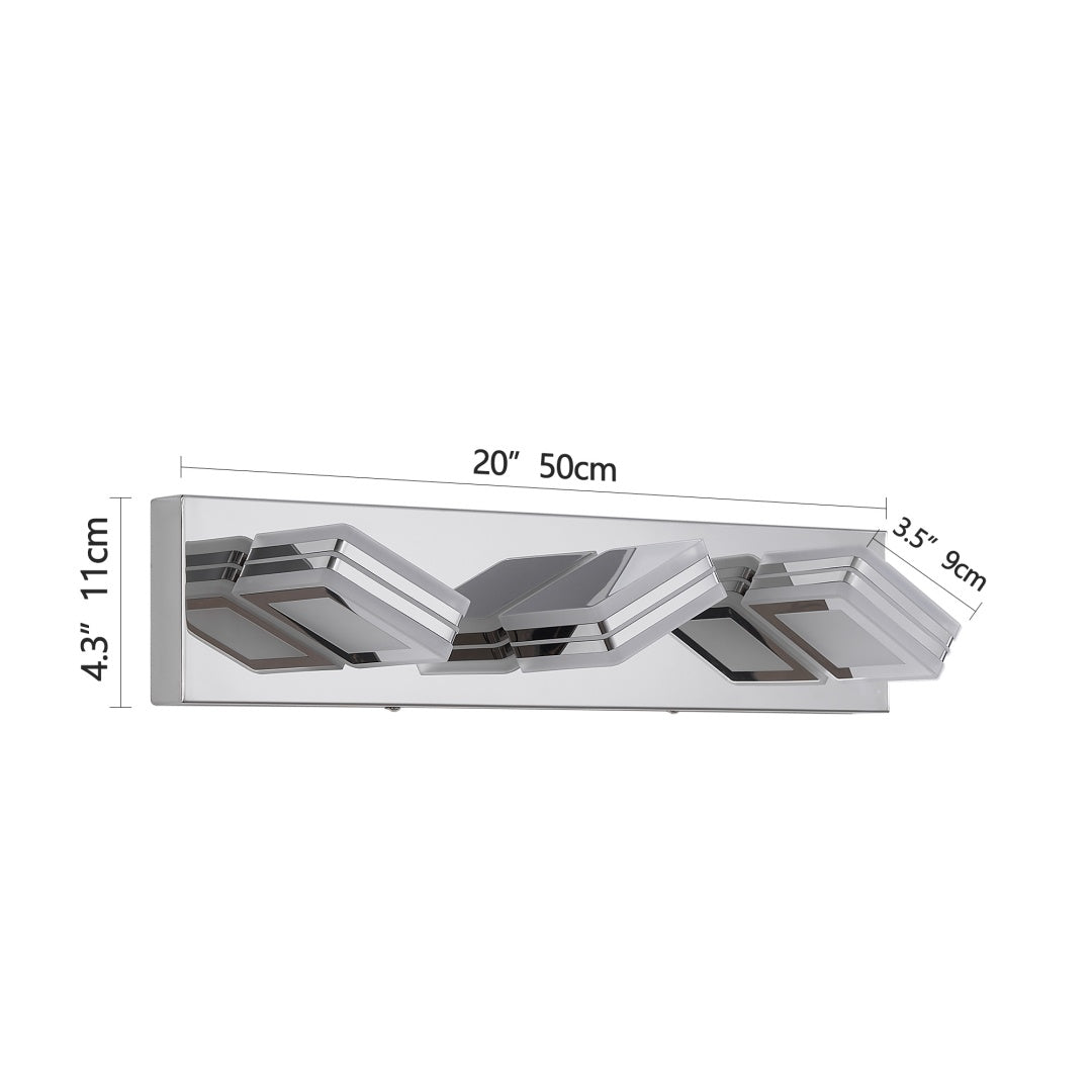 Modern Dimmable Vanity Lights For Bathroom LED 3 Light Bathroom Lights Over Mirror Chrome Bath Wall Lighting