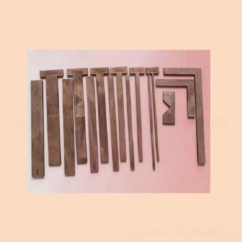 15-piece T-shaped Ruler And L-shaped Wooden Book Cover Binding Tool Accessories
