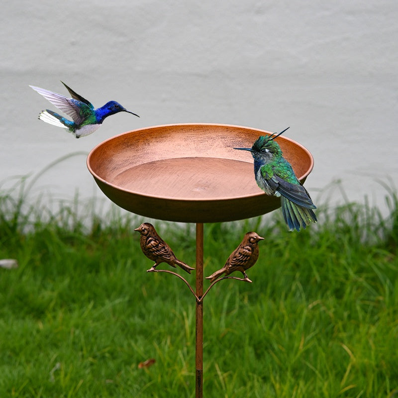 Outdoor Wrought-iron Bird Bath Basin Stand