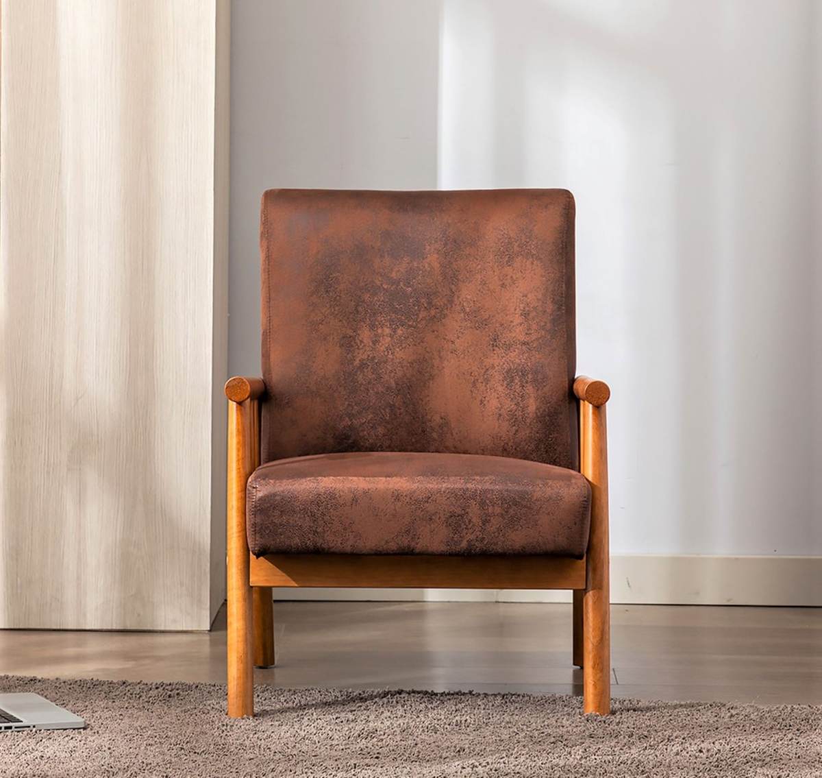 25 Wide Classic Mid-Century Modern Arm Chair, Brown