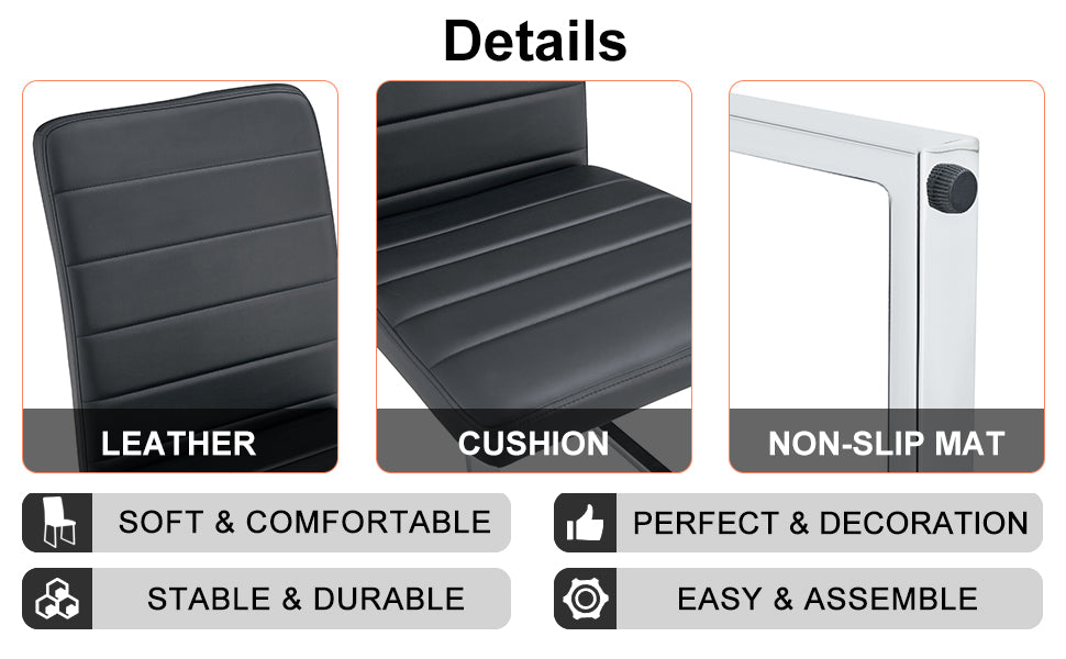 6-Pack - Heavy-duty Chairs Set 2.1 Thick Cushion, Iron Frame, Perfect For Home Or Office. Classic Colors, Great Value