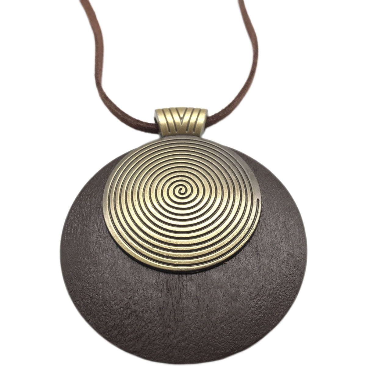 Womens Cotton And Linen Accessories, Simple Wooden Circle Alloy Long Necklace