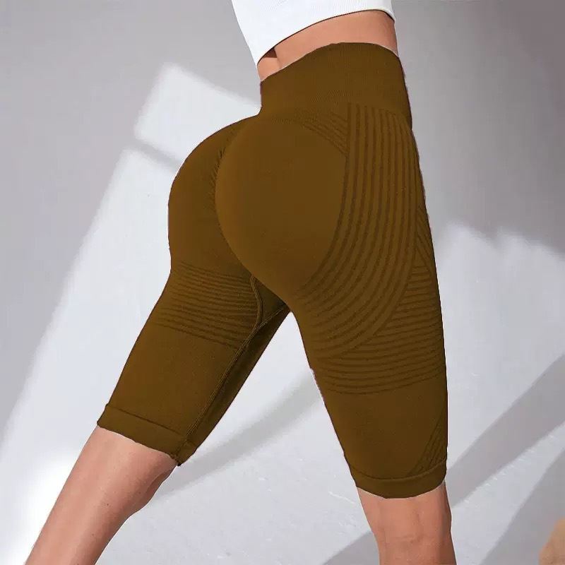 Seamless High Waist Yoga Hip Lifting Peach Hip Fifth Pants