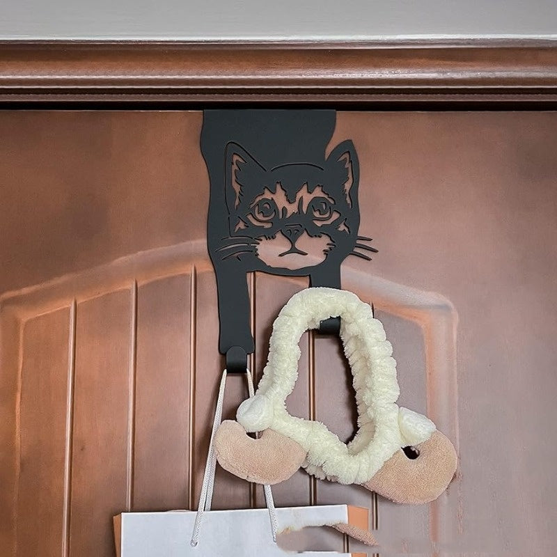 Strong Fantastic Wall Mounted Accessories Iron Decorative Black Cat Punch-free Door Hook