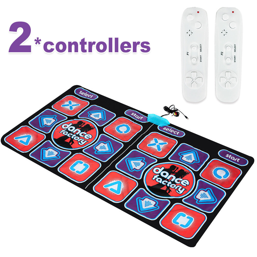 Double Dance Mat For Kids Child Adults Wireless Dancer Step Pads Non-Slip Home