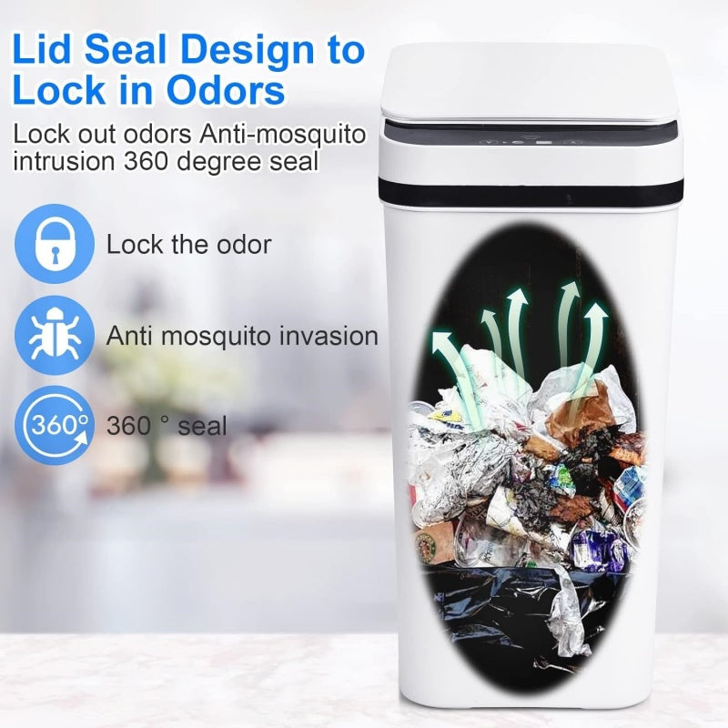 12L Smart Trash Bin Rubbish Motion Sensor Touchless Bathroom Odourles Toilet Can