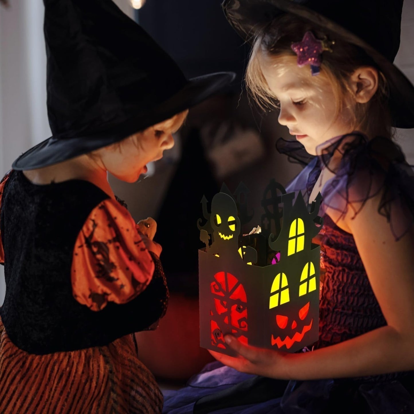 12-Piece Halloween Haunted House Craft Set: Ghost House Paper Craft Set, DIY Halloween Lanterns, Haunted House Paper Lanterns, Creative Set, Halloween Gift