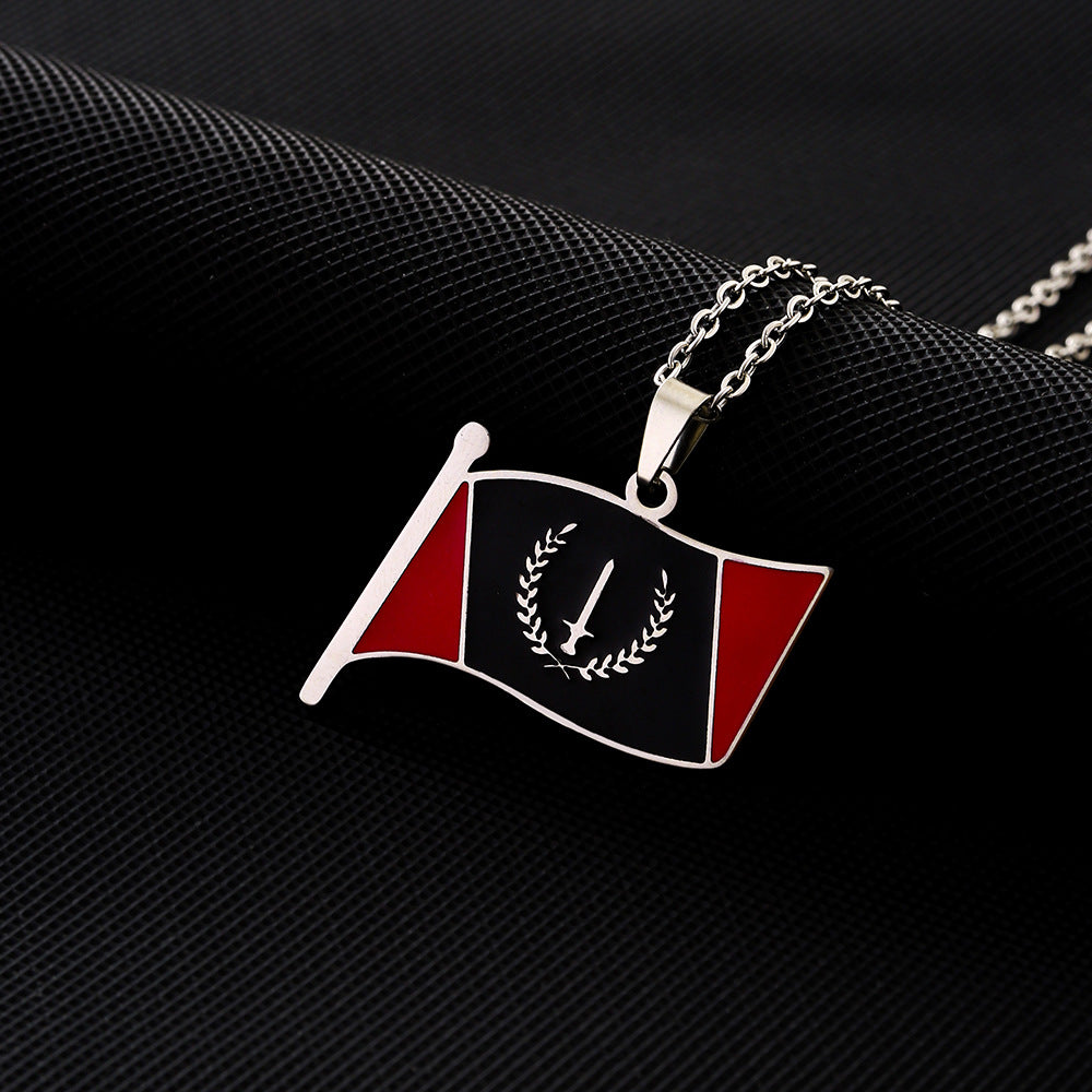 Oil Dripping Geometric Pendant Necklace For Men And Women Lovers Wild Sweater Chain Accessories