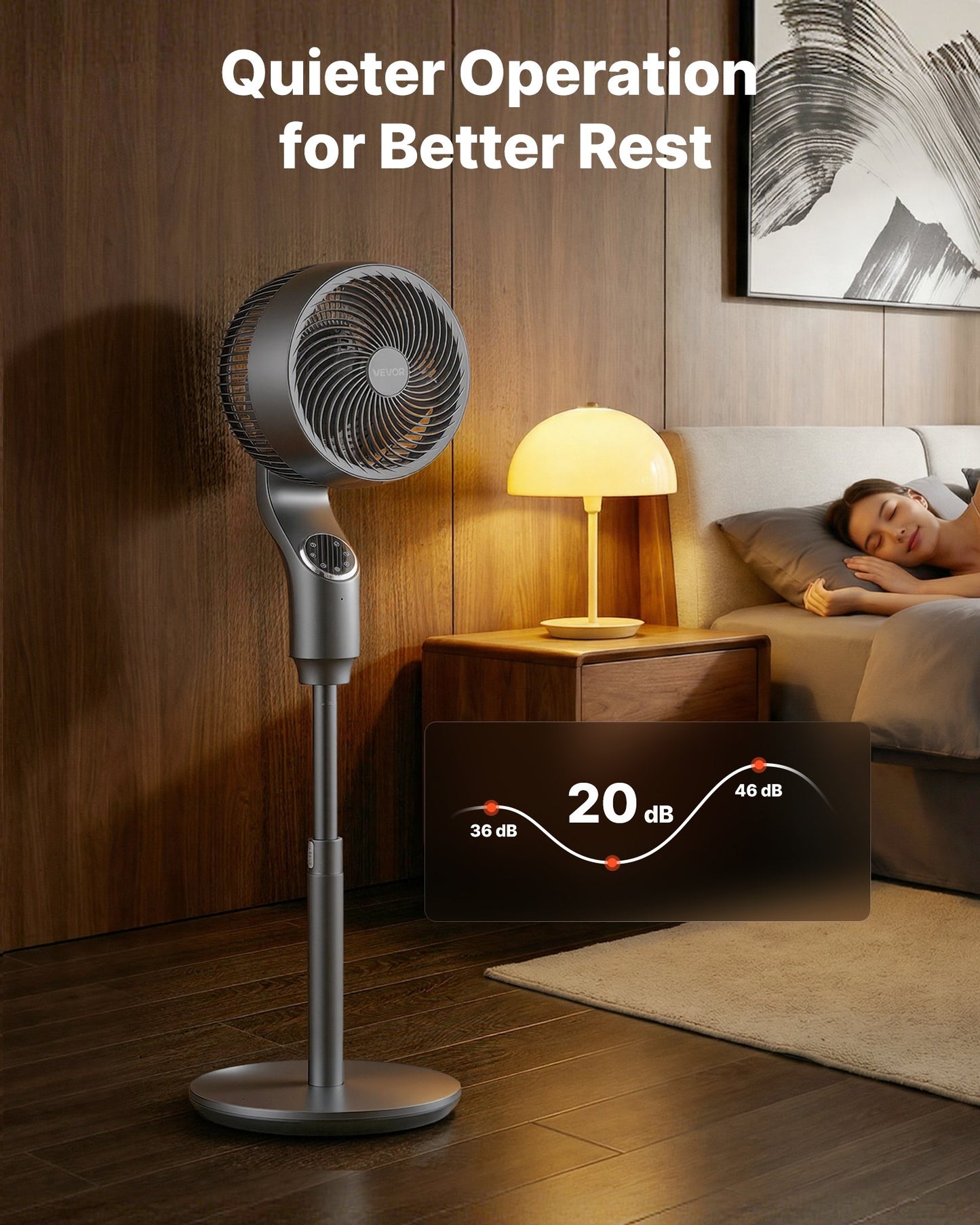 9-Inch Pedestal Fan, 80° Oscillating Standing Floor Fan With Quite DC Motor, Remote Control, 9 Speeds & 4 Smart Modes, 24H Timer, Adjustable Height, For Home, Bedroom, Living Room, Silver Gray
