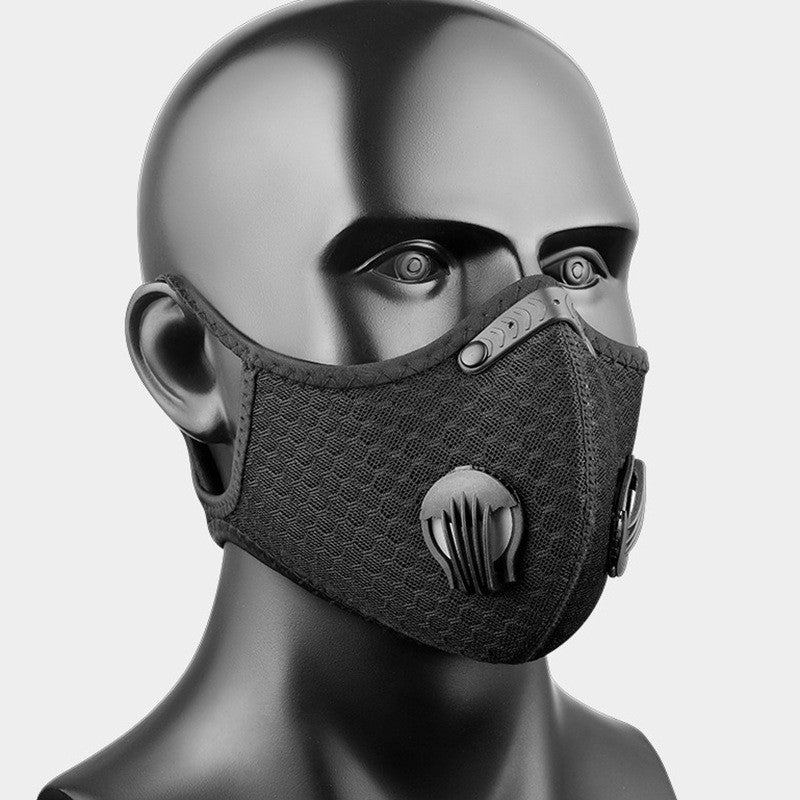 Sport Cycling Face Mask With Active Carbon Filter Breathing Valves Washable