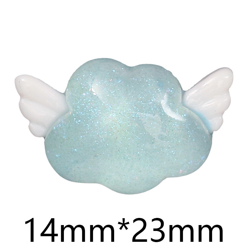 Transparent Glitter Star Moon Rainbow Flower Resin Ornament Accessories