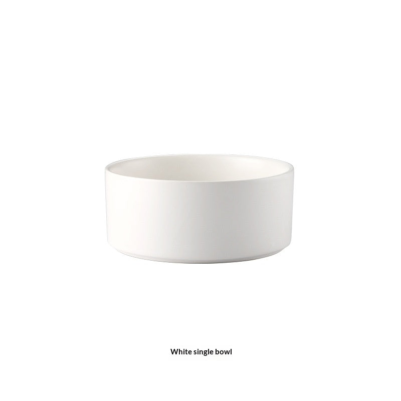 Solid Color Minimalist Home Use Ceramic Cat Food Feed Bowl