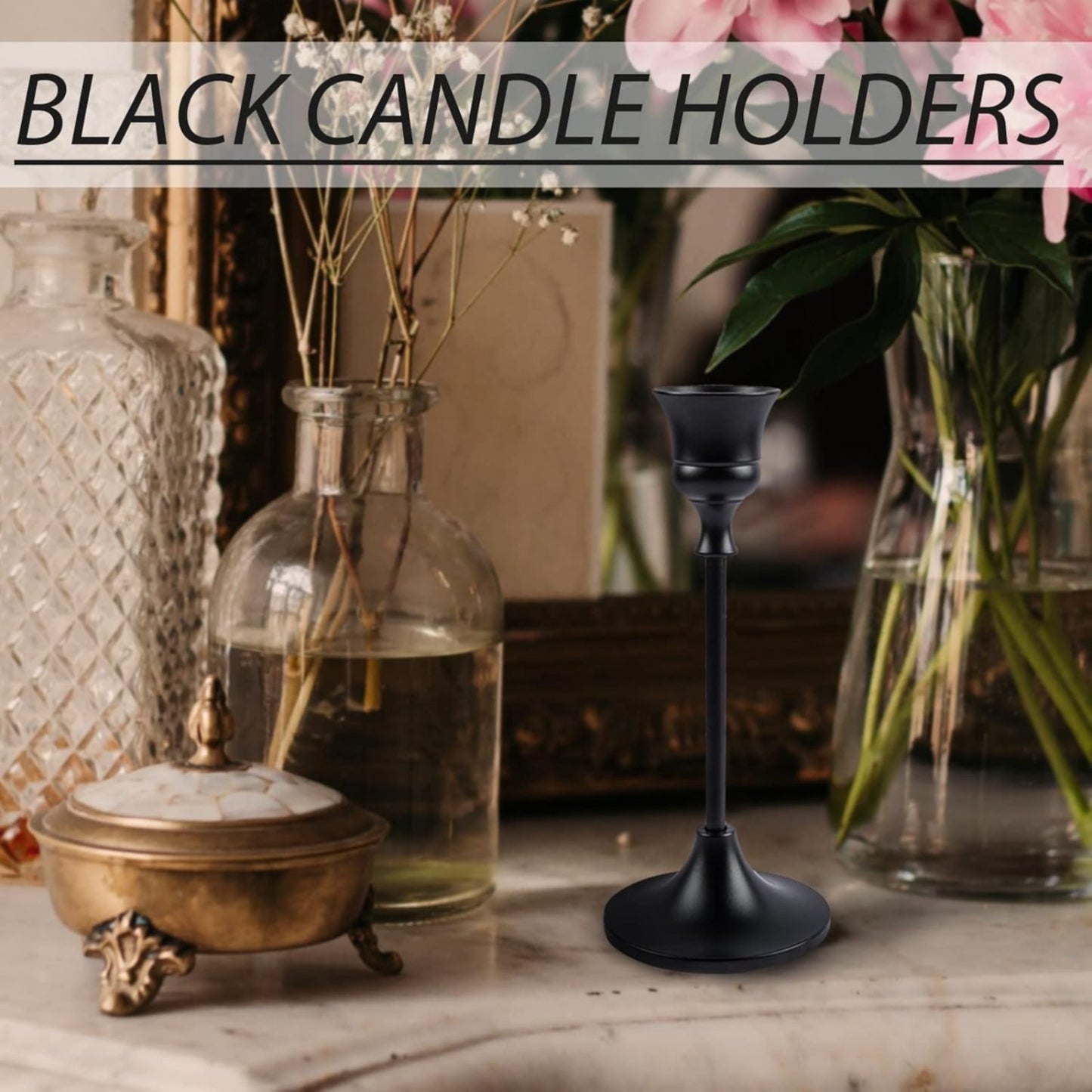 Kerzenhalter Kegel Metall Kerzenhalter Für Kerzenständer Schwarz Kandelaber Kerzenhalter Ostern Vintage Candle Stick Kerzenhalter Für Kamin Party Dining Home- Partygeschenkpakete Mit Mehreren Artikeln