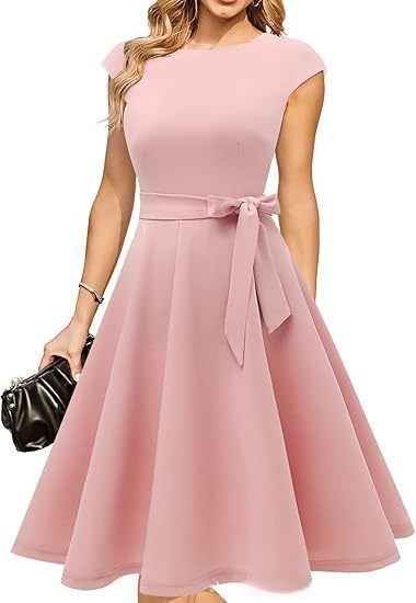 Womens Retro Tea Party Mid-Length Dress