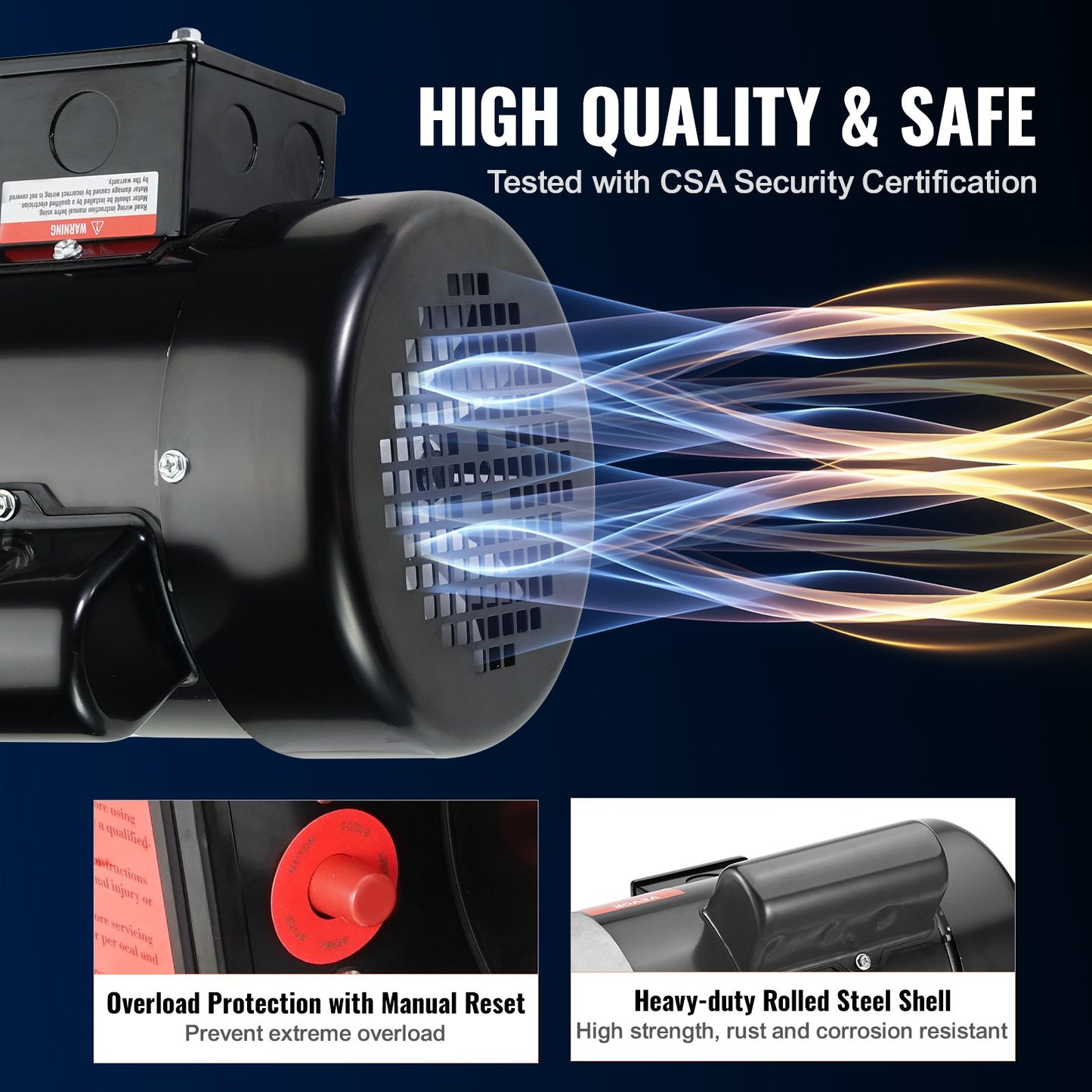 1HP Electric Motor 1725 Rpm, AC 115V/230V, 56C Frame, Air Compressor Motor Single Phase, 5/8' Keyed Shaft, CW/CCW Rotation For Agricultural Machinery And General Equipment