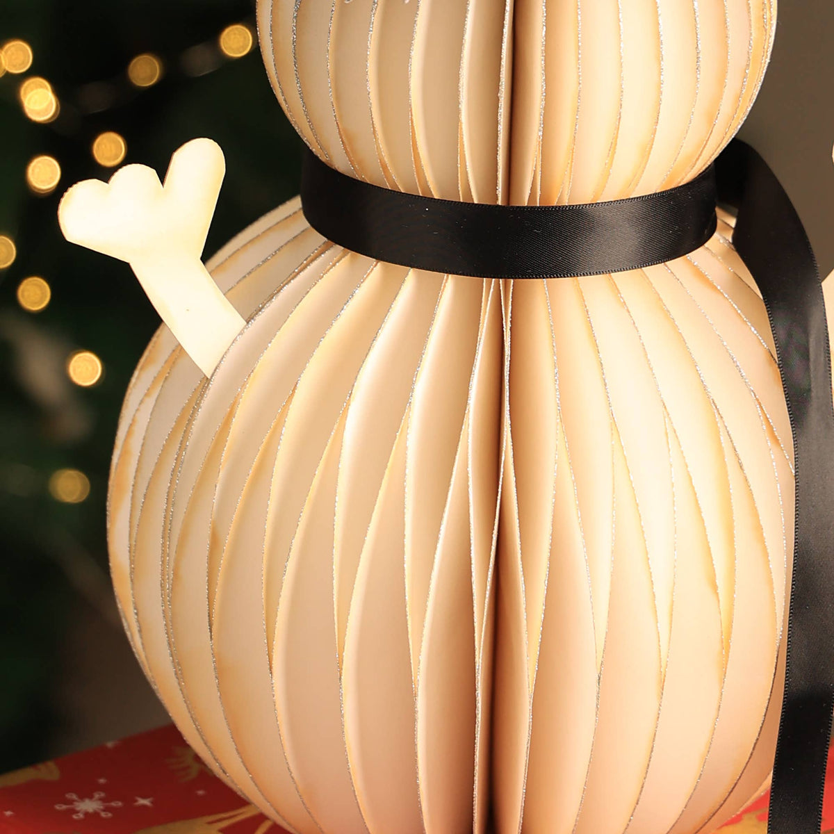 Honeycomb Handmade Paper Snowman -White-Festive Decor