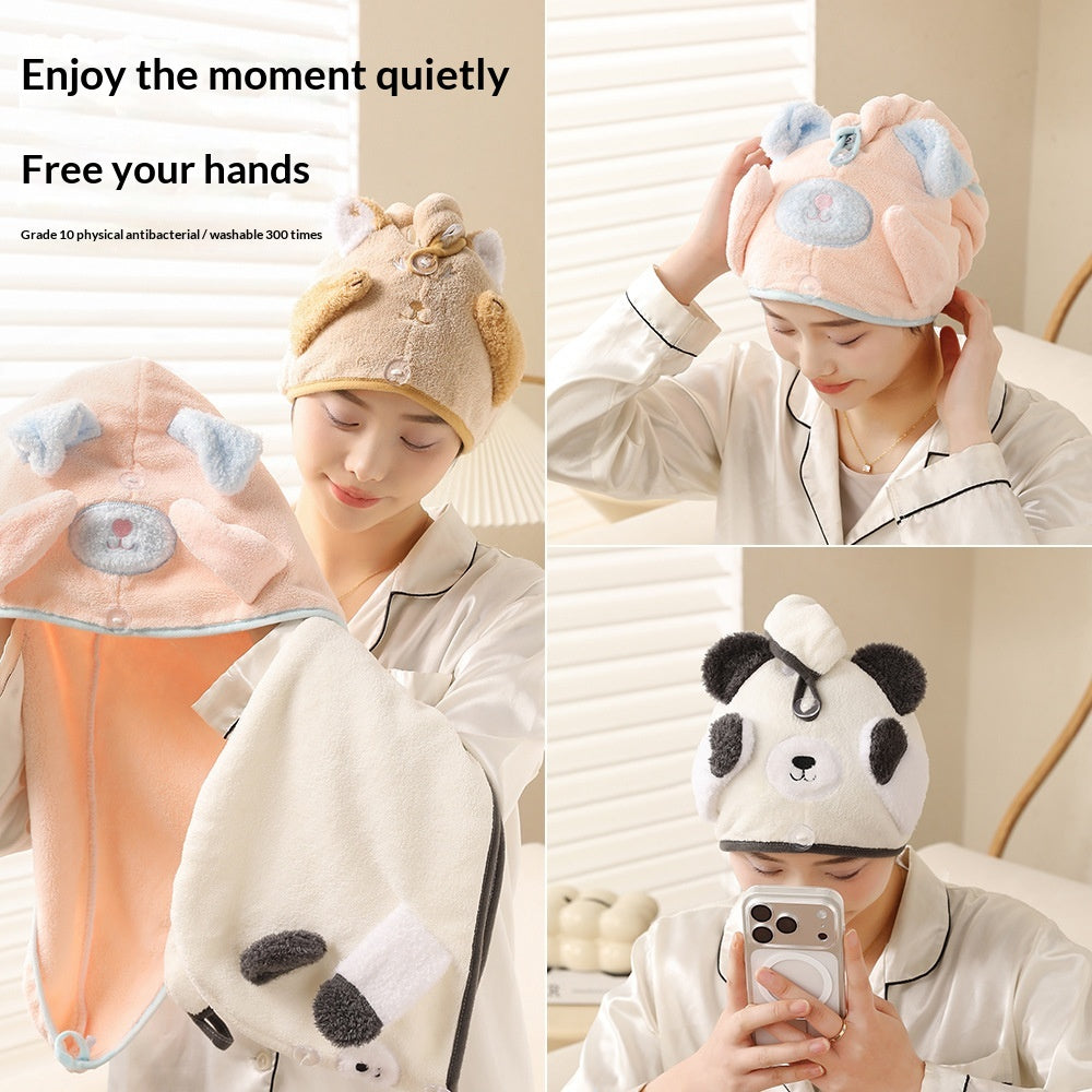 Quick-drying Double-layer Coral Fleece Microfiber Turban For Fast Hair Drying