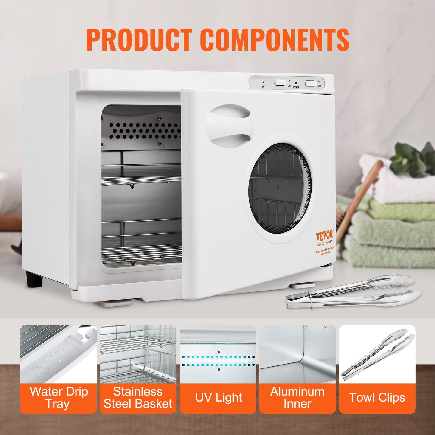 Hot Towel Warmer,23L Large Capacity Spa Hot Towel Warmers With See Through Window, 2 Stainless Steel Racks, Holds Up 50-60 Towels, 2-in-1 All-round Heating For Facials, SPA, Massage, Salon