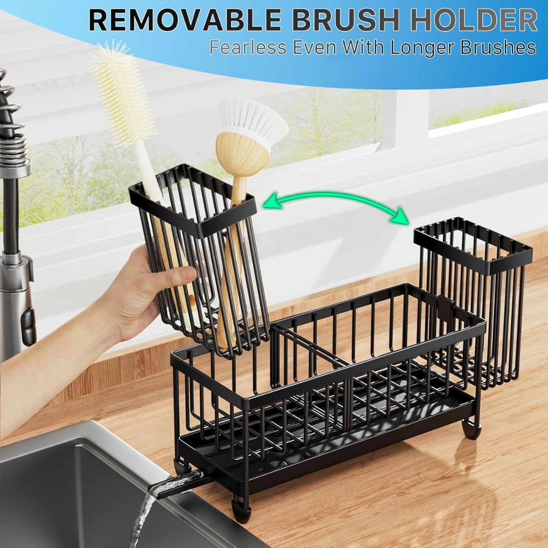 Holder For Kitchen Sink Sink Caddy Organizer With High Brush Holder Kitchen Countertop Organizers And Storage Essentials