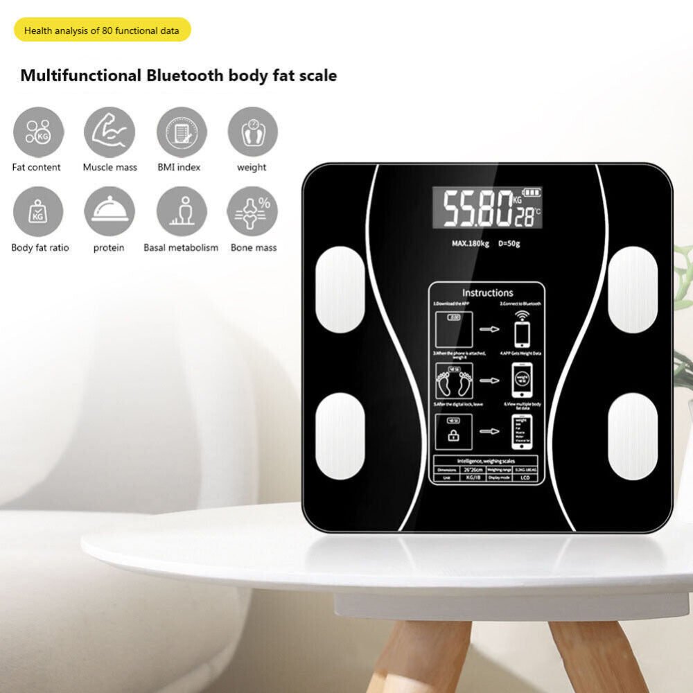 Scales Electronic 180KG Digital Bathroom LCD Display Home Body Fat BMI Monitor