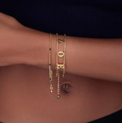 Custom Name Bracelet Double Chain Personalized Separate Initial Letter Bangle Stainless Steel Jewelry Exquisite Gift For Women