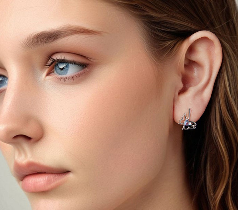 Original Smart Moonstone Butterfly Studs Female Mori Style
