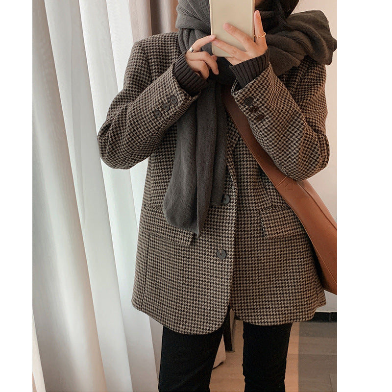 Womens Korean-style Loose Wool Coat