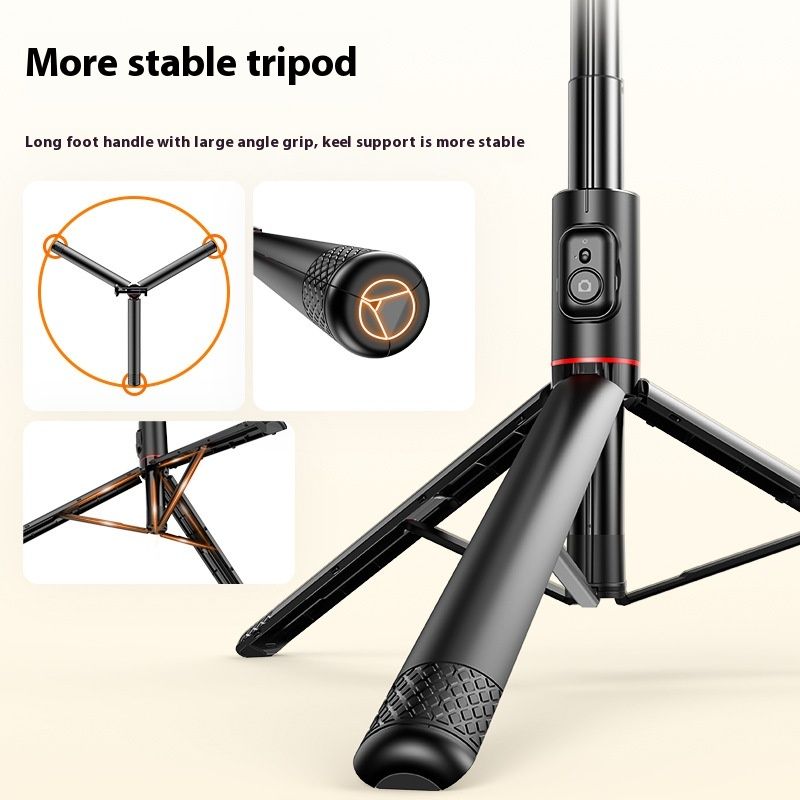 Mobile Phone Bluetooth Selfie Stick Integrated Hidden Multifunctional Tripod Stand For Live Streaming