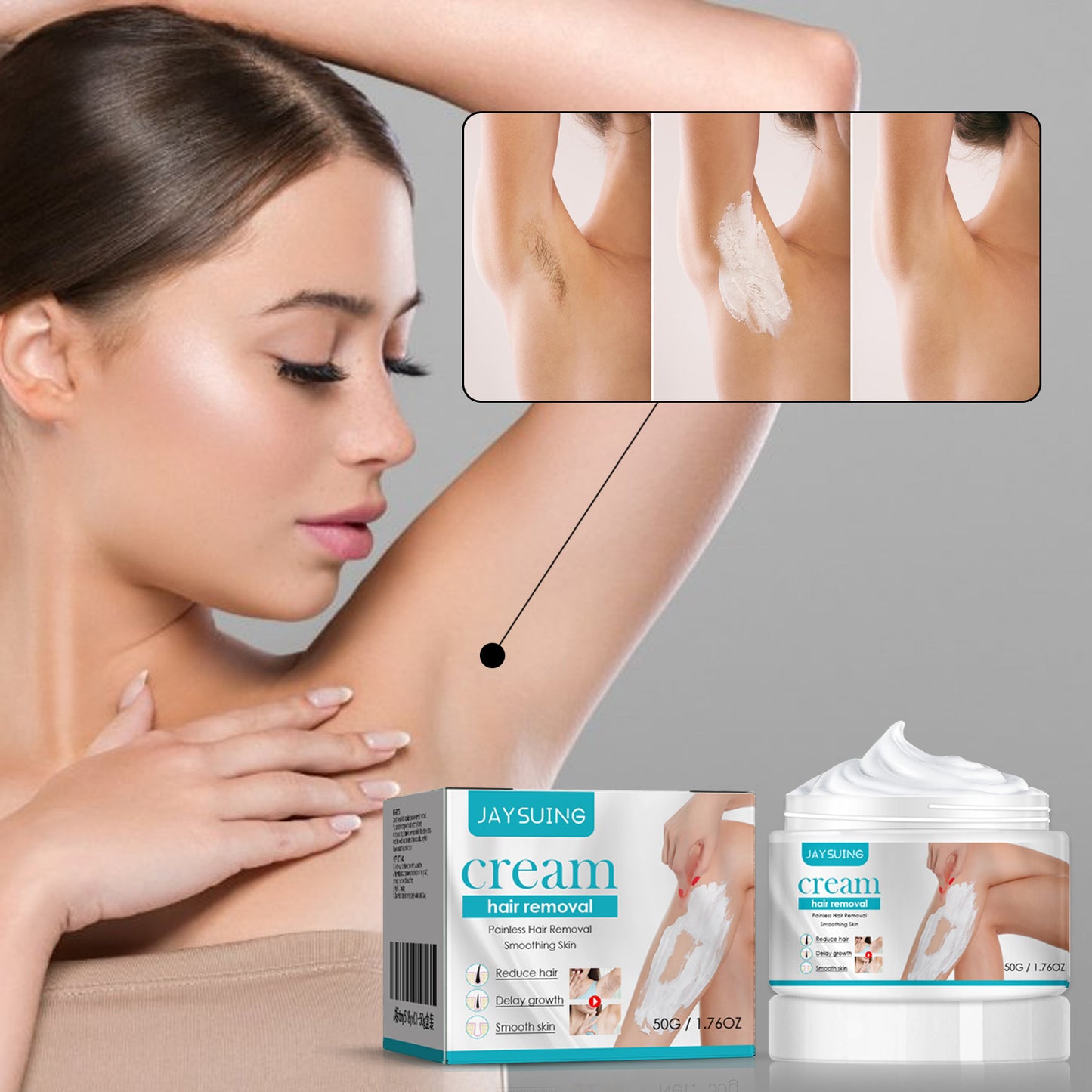 Jaysuing Hair Removal Cream, Full Body Underarm, Hand And Foot Hair Quick Hair Removal Cream Gentle And Non-irritating