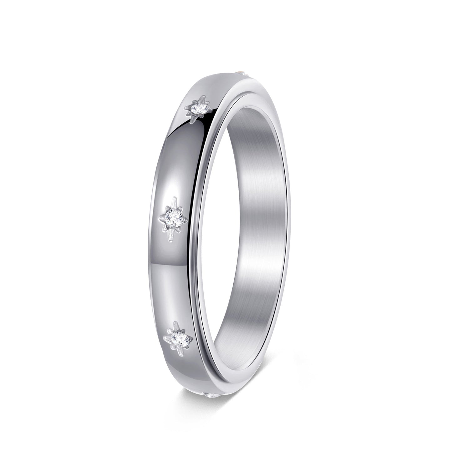 Fashionable French-Korean Style Women's Rotating Ring