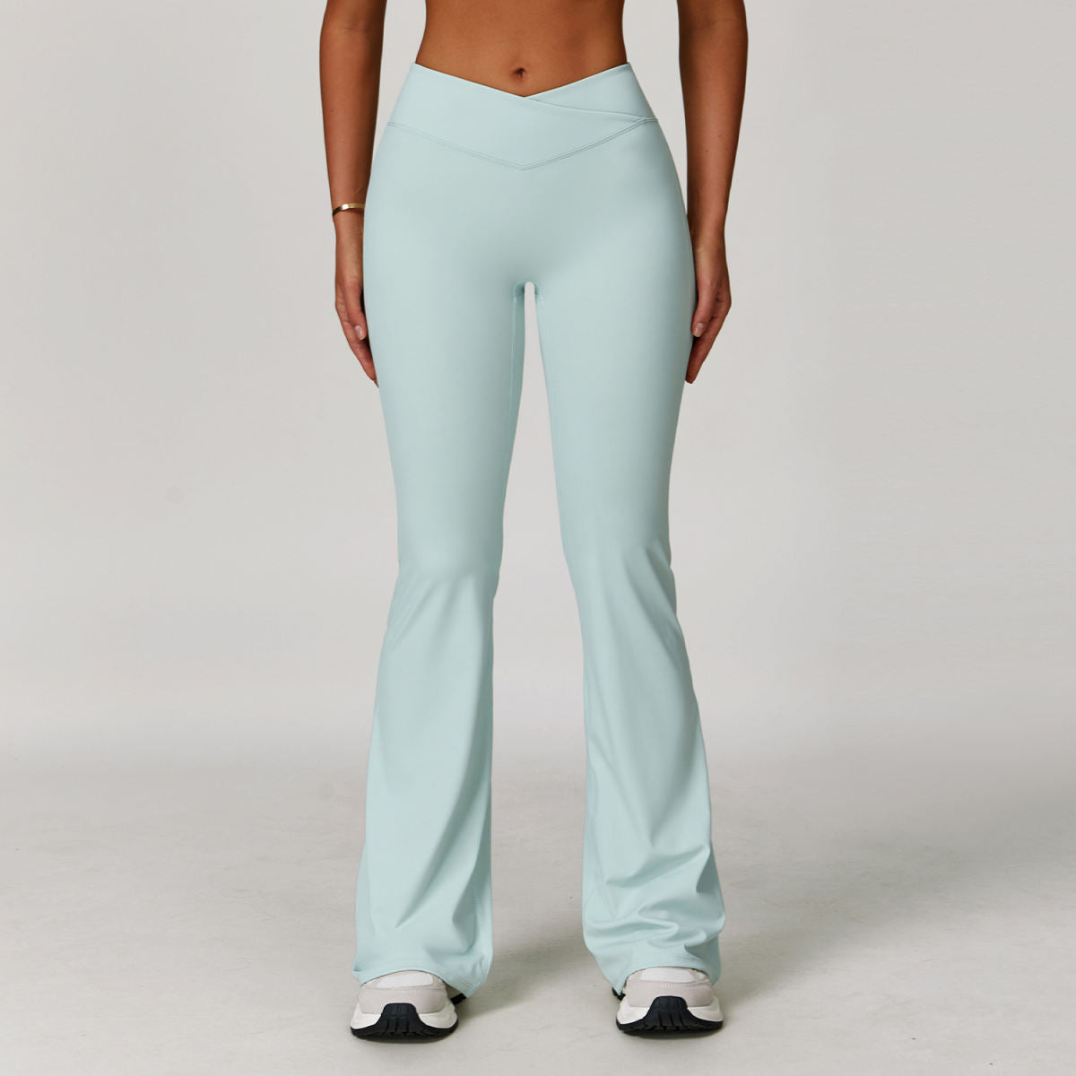 Weila Nude Feel Yoga Pants Cross High Waist Running Sports Pants