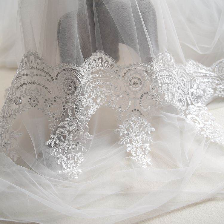 Wedding Embroidered Eyelash Lace Sequin Lace Accessories