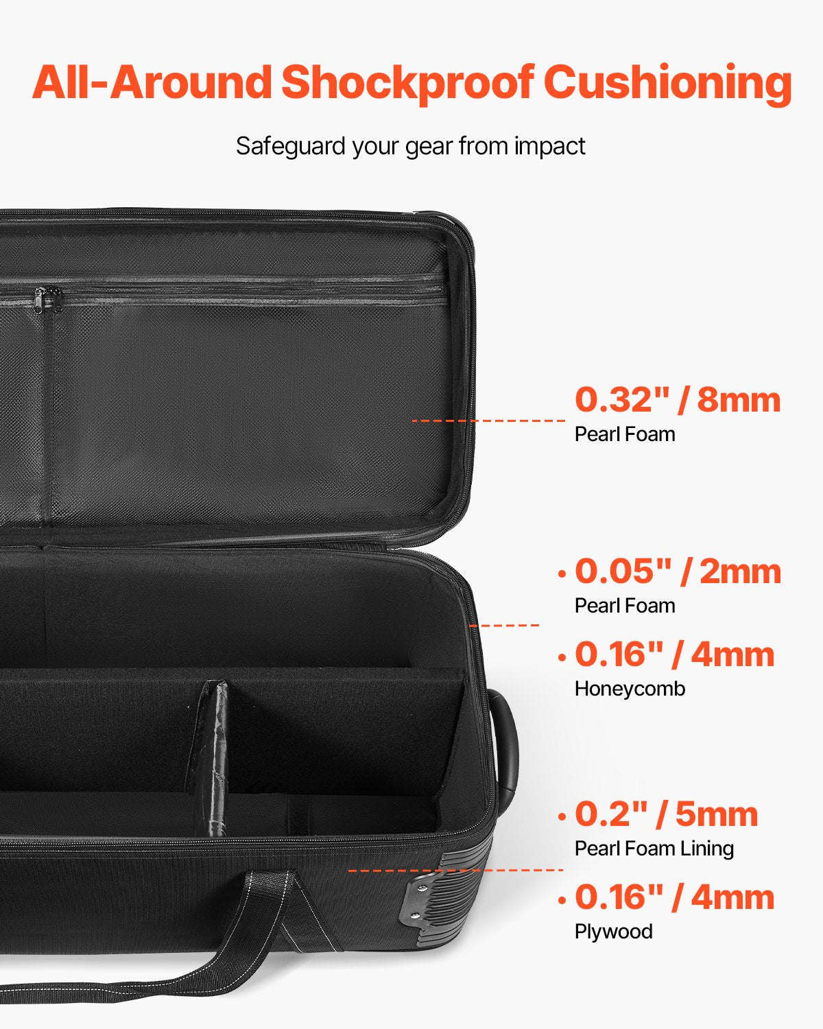 Studio Equipment Trolley Case 46.46 X 14.57 X 11.81 In Rolling Camera Carry Bag