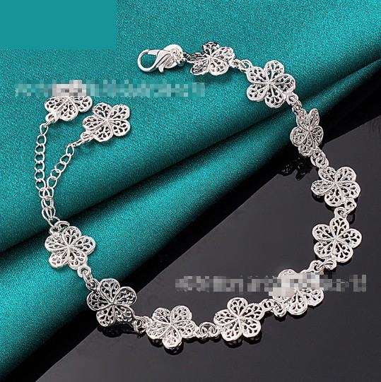 Silver Flower Bracelet Female Accessories Jewelry