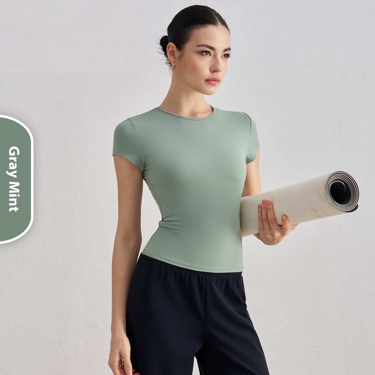 Waist Slimming Breathable Yoga T-shirt Running Training Nude Feel Workout Top