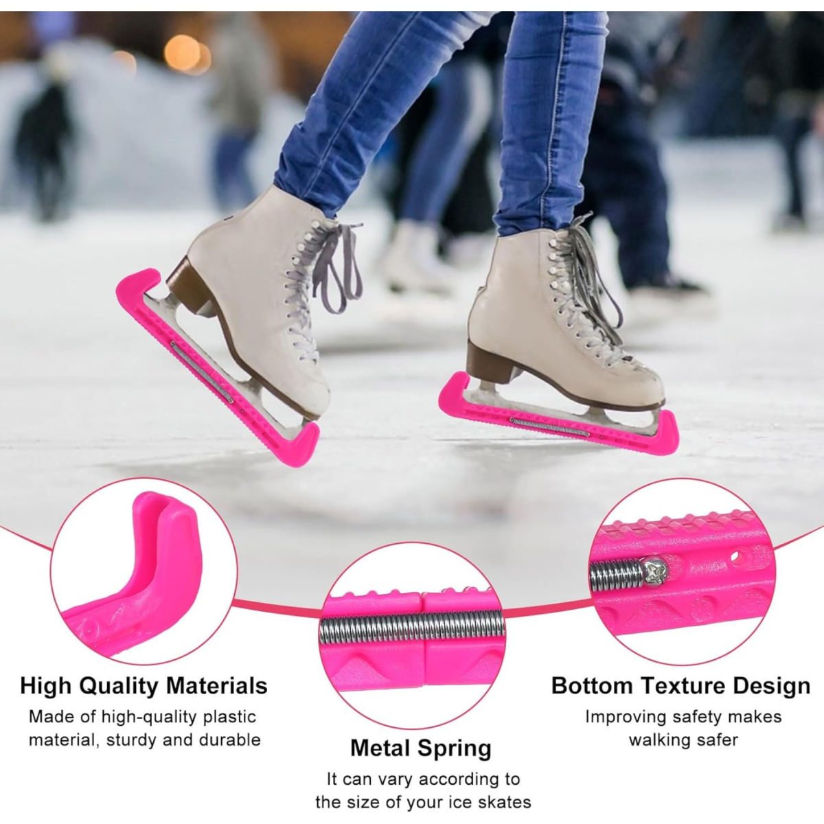 Practical Blade Guard For Ice Skates In Pink, Durable Blade Protection For Transport And Storage, Universal Blade Guard For Ice Hockey And Figure Skates—party Accessory Set
