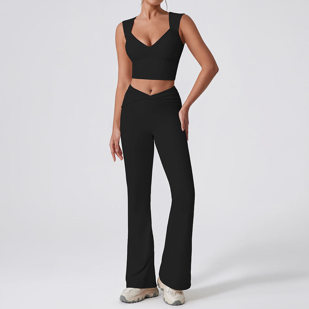 Yoga Quick-drying Twist High Waist Horn Casual All-match Workout Exercise Outfit