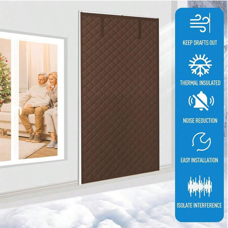 Rollable Magnetic Cotton Insulated Door Curtain, Block Outdoor Cold Wind Lock Indoor Heat, Thick Oxford Windproof Door Drape For Yard Home Entrance Winter Reduce Heating Cost