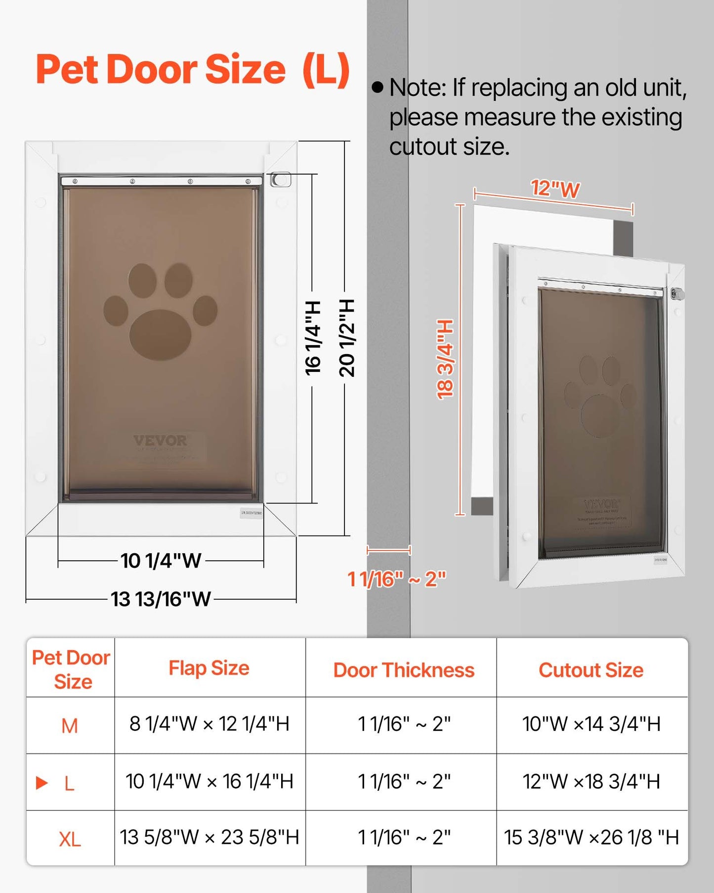 Pet Door, Large, With Double Magnetic Flaps And Metal Frame, Strong And Weatherproof Dog Door For Interior And Exterior Doors, Easy To Install, Easy In-and-Out Access For Doggies, White