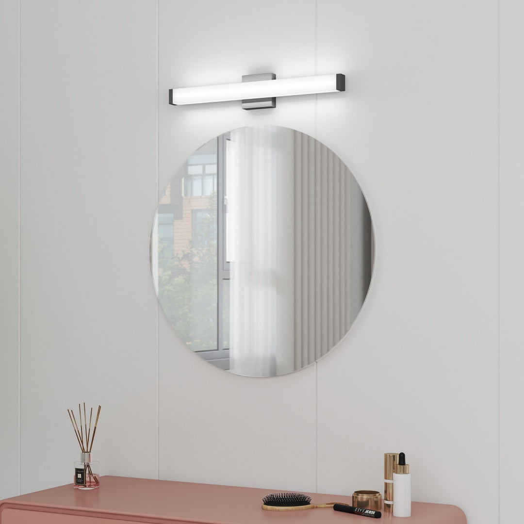 Bathroom Vanity Light Black - 25 Inch Modern Vanity Lights For Bathroom - 14W LED Bath Lights Over Mirror Cool White Light 6000K