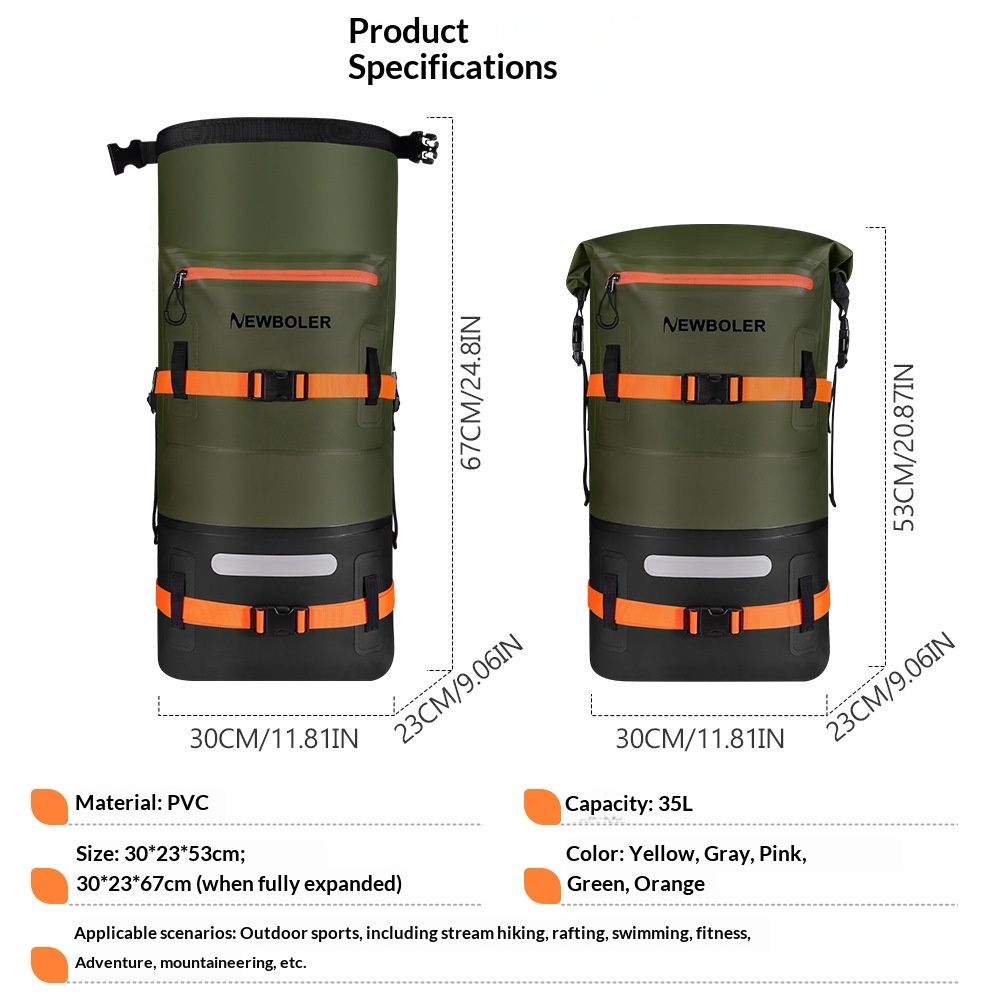Outdoor Waterproof Backpack For Skiing Stream Trekking