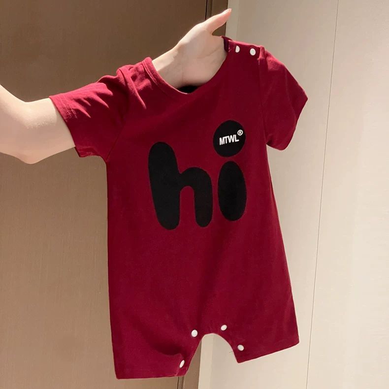 Short-sleeve Romper Summer Outfit Korean-style For Baby Boys And Girls For Outdoor Wear