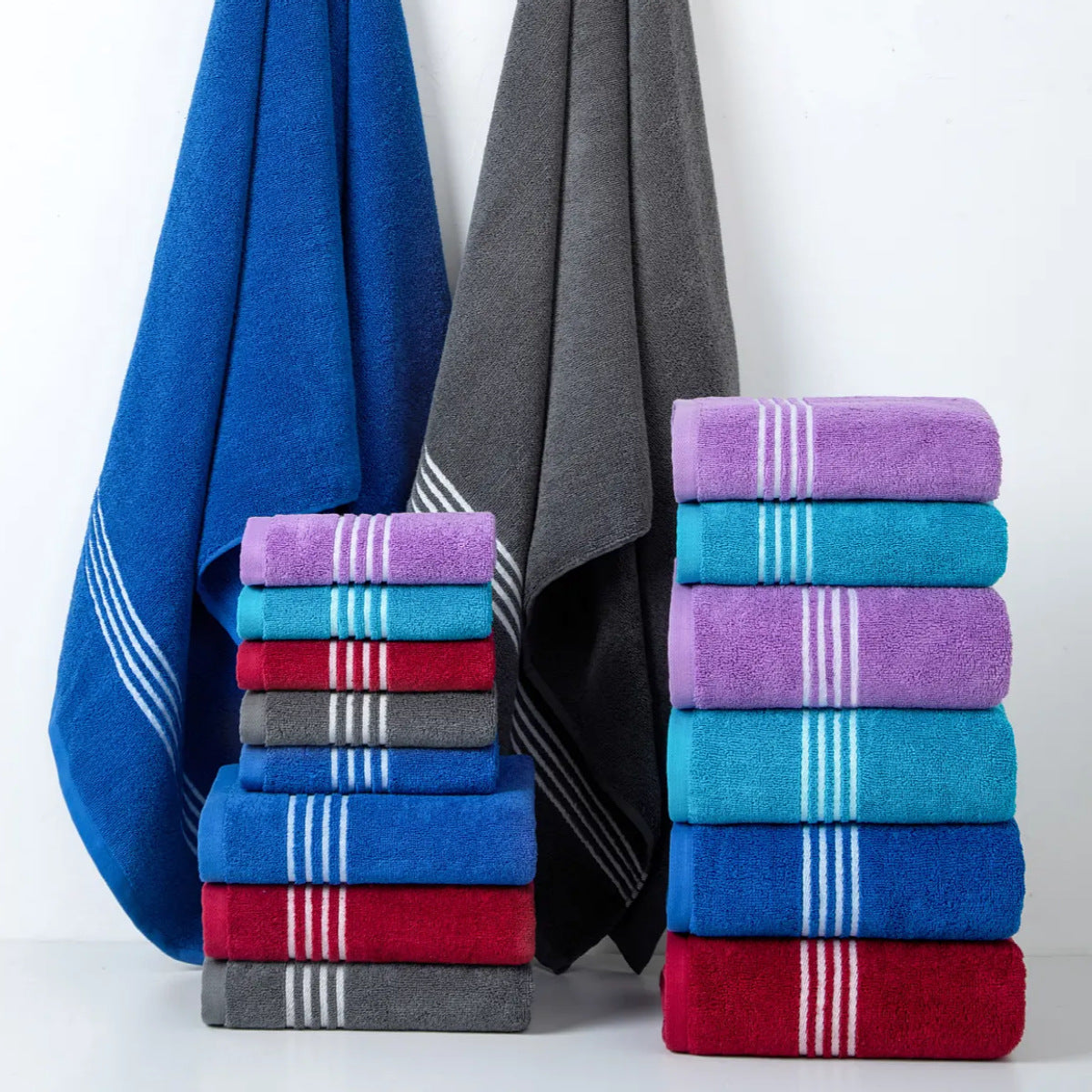 100 Cotton Large Quick Absorbent And Fast Drying Face Towel Set With Bath Towel