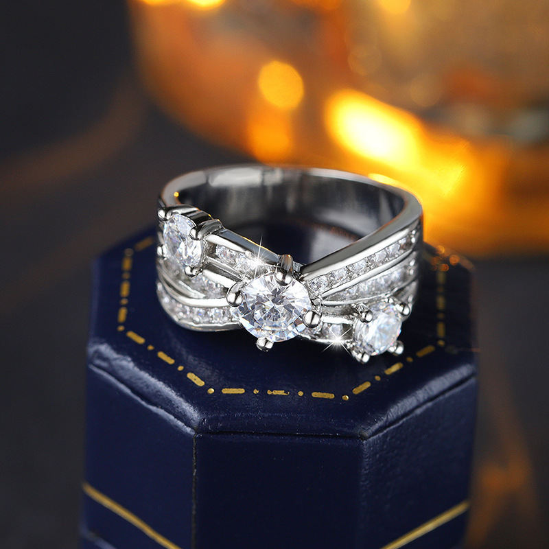 Female Ring Fashion Shiny Zircon Wedding Accessories