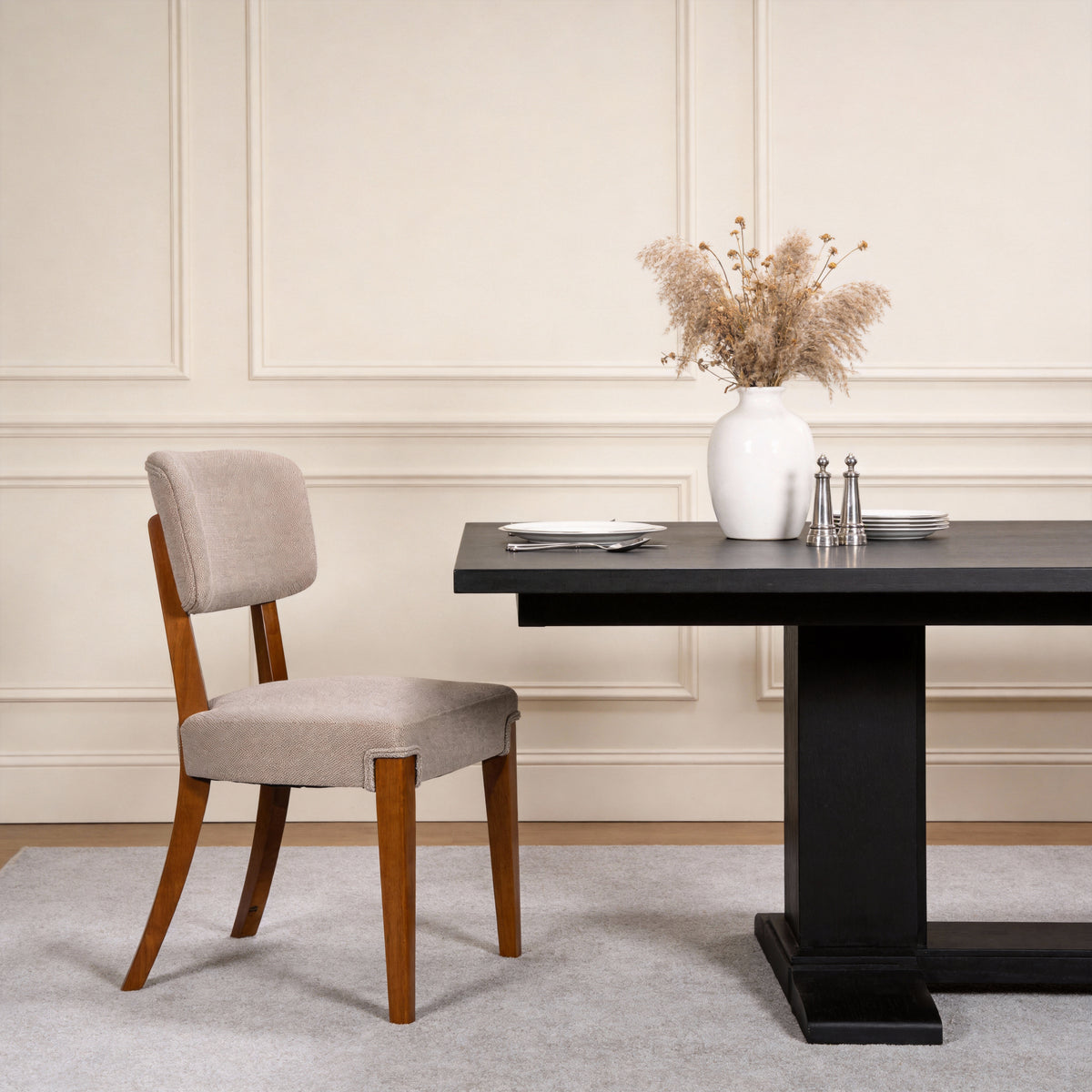 Modern Armless Dining Chairs Set Of 2, Brown, Contemporary Side Chairs With Wood Legs Versatile Accent Chairs For Dining Room, Kitchen, Or Living Room