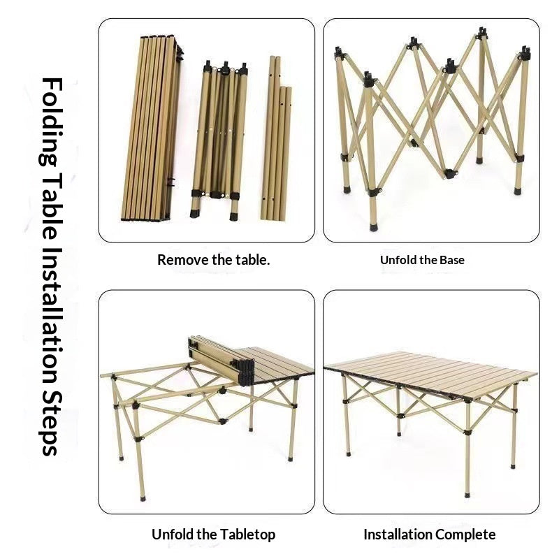 Wholesale Outdoor Folding Table Metal Roll Up Portable