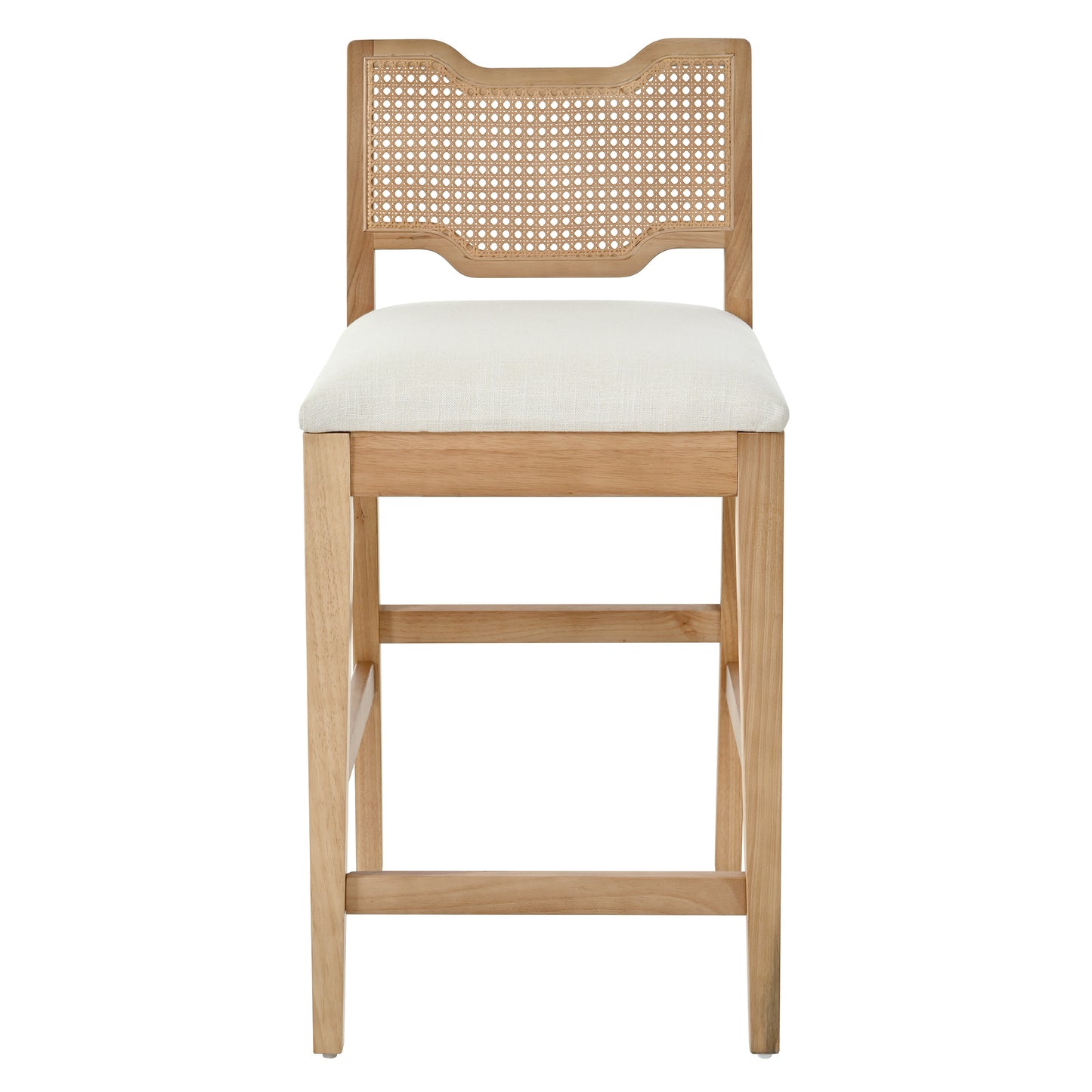 28 Farmhouse Barstools Set Of 2,Upholstered Armless Iron Counter Stools With Natural Rattan Backrest For Kitchen Dining Island Table,Beige